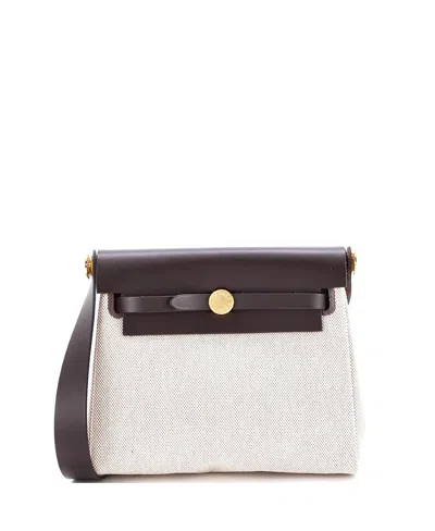 Pre-owned Pre-owned Hermes  Hermes 20 Herbag Zip Toile And Leather In Brown