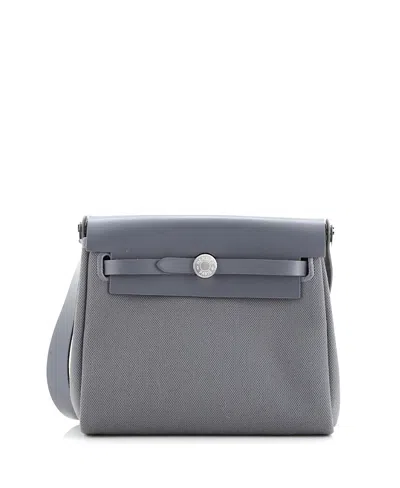 Pre-owned Pre-owned Hermes  Hermes 20 Herbag Zip Toile And Leather In Gray