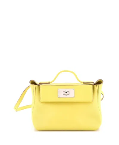 Pre-owned Pre-owned Hermes  Hermes 21 24/24 Bag Evercolor With Swift In Yellow