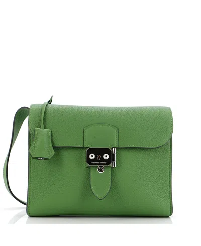 Pre-owned Pre-owned Hermes  Hermes 21 Sac A Depeches Messenger Bag Togo In Green