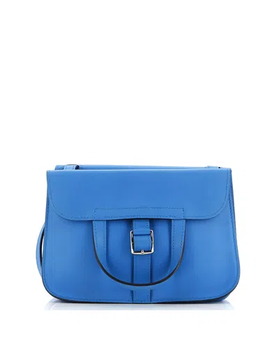 Pre-owned Pre-owned Hermes  Hermes 22 Halzan Bag Swift In Blue