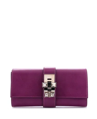 Pre-owned Pre-owned Hermes  Hermes 23 Medor Clutch Tadelakt In Purple