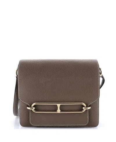Pre-owned Pre-owned Hermes  Hermes 23 Roulis Bag Clemence In Gray