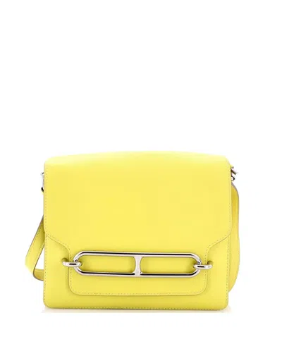 Pre-owned Pre-owned Hermes  Hermes 23 Roulis Bag Evercolor In Yellow