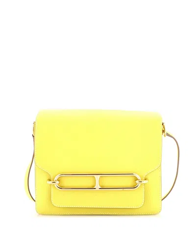 Pre-owned Pre-owned Hermes  Hermes 23 Roulis Bag Evercolor In Yellow