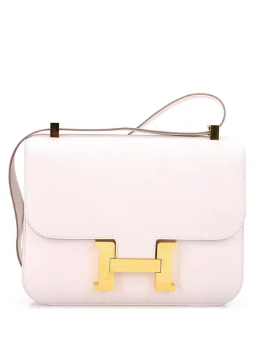 Pre-owned Pre-owned Hermes  Hermes 24 Constance Nm Bag Epsom In White