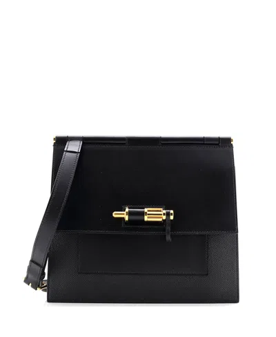 Pre-owned Pre-owned Hermes  Hermes 24 Sacabar Shoulder Bag Epsom And Swift In Black
