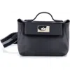 Pre-owned Hermes  Hermes 24/24 Bag Evercolor With Swift 21 In Black