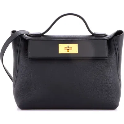 Pre-owned Hermes  Hermes 24/24 Bag Togo With Swift 29 In Black