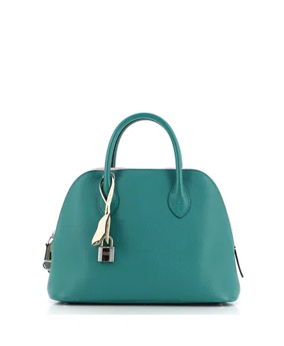 Pre-owned Pre-owned Hermes  Hermes 25 Bolide 1923 Bag Tricolor Epsom In Green/ Natural/ Pink