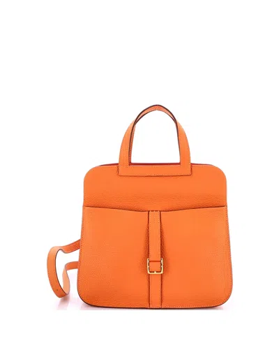 Pre-owned Pre-owned Hermes  Hermes 25 Halzan Bag Clemence In Orange