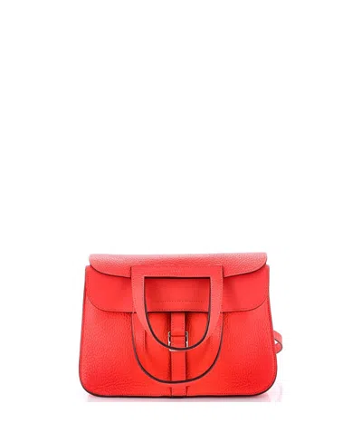 Pre-owned Pre-owned Hermes  Hermes 25 Halzan Bag Clemence In Pink