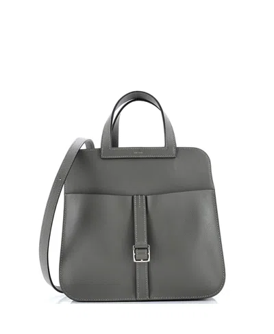 Pre-owned Pre-owned Hermes  Hermes 25 Halzan Bag Evercolor In Gray