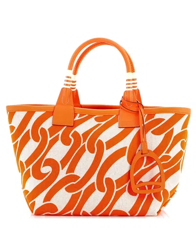 Pre-owned Pre-owned Hermes  Hermes 25 Sac Steeple Tote Printed Toile With Leather