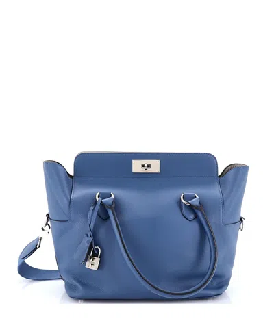 Pre-owned Pre-owned Hermes  Hermes 26 Verso Toolbox Bag Evercolor In Blue