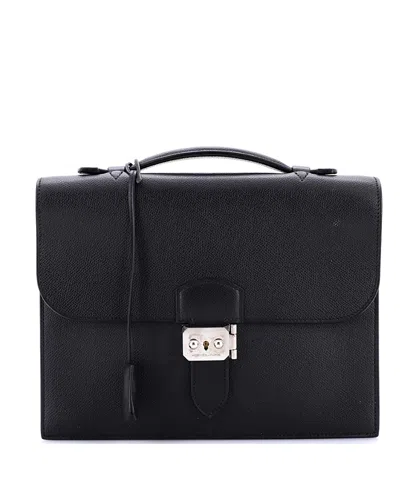 Pre-owned Pre-owned Hermes  Hermes 27 Sac A Depeches Bag Epsom In Black
