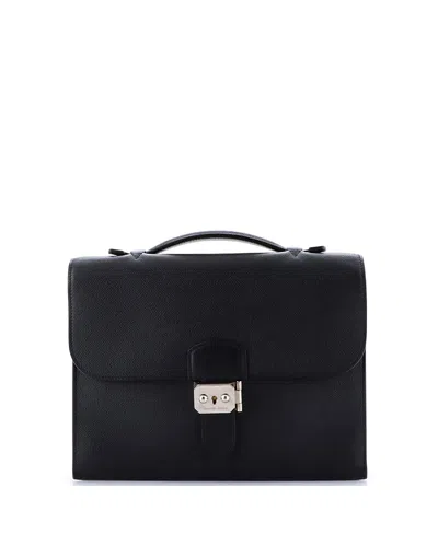 Pre-owned Pre-owned Hermes  Hermes 27 Sac A Depeches Bag Epsom In Black