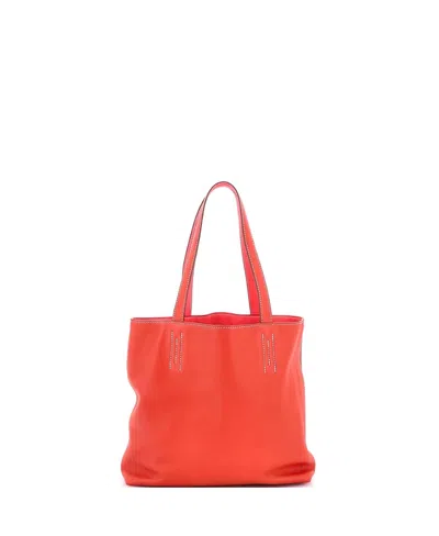 Pre-owned Pre-owned Hermes  Hermes 28 Double Sens Tote Veau Sikkim In Red
