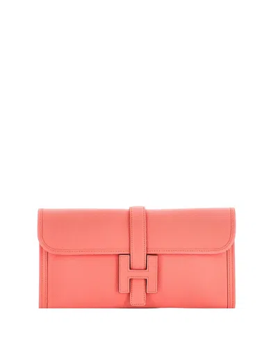 Pre-owned Pre-owned Hermes  Hermes 29 Jige Elan Clutch Epsom In Pink