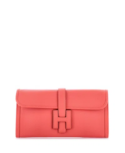 Pre-owned Pre-owned Hermes  Hermes 29 Jige Elan Clutch Epsom In Pink