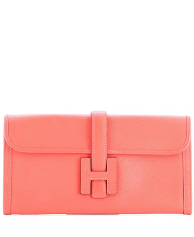 Pre-owned Pre-owned Hermes  Hermes 29 Jige Elan Clutch Epsom In Red