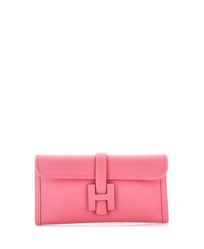 Pre-owned Hermes  Hermes 29 Jige Elan Clutch Evercolor In Pink