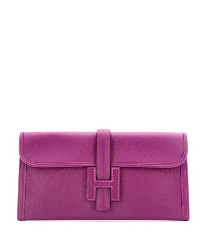 Pre-owned Pre-owned Hermes  Hermes 29 Jige Elan Clutch Evercolor In Purple