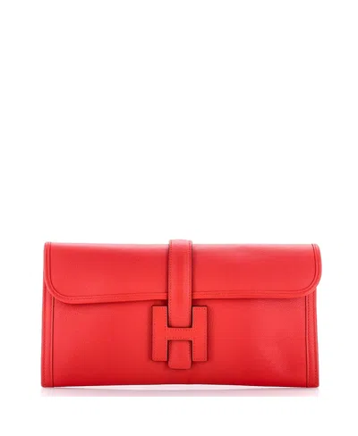 Pre-owned Pre-owned Hermes  Hermes 29 Jige Elan Clutch Evercolor In Red