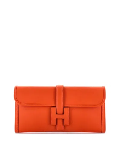 Pre-owned Pre-owned Hermes  Hermes 29 Jige Elan Clutch Swift In Orange
