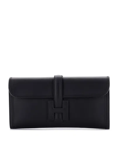 Pre-owned Hermes  Hermes 29 Jige Elan Clutch Swift In Black