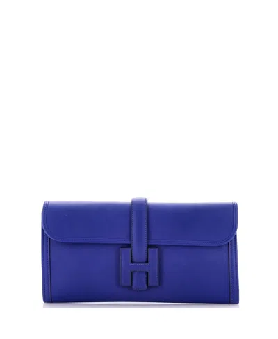 Pre-owned Hermes  Hermes 29 Jige Elan Clutch Swift In Blue