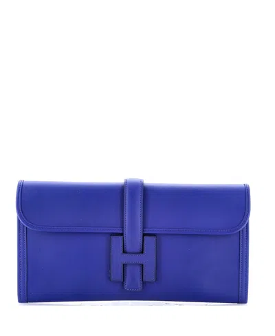 Pre-owned Hermes  Hermes 29 Jige Elan Clutch Swift In Blue