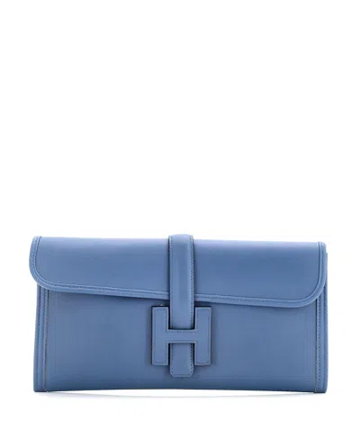 Pre-owned Hermes  Hermes 29 Jige Elan Clutch Swift In Blue