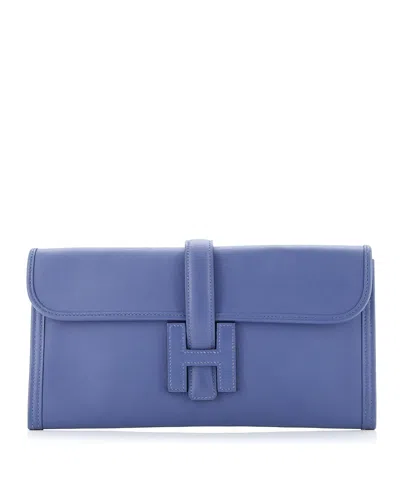 Pre-owned Pre-owned Hermes  Hermes 29 Jige Elan Clutch Swift In Blue