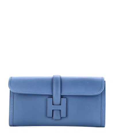 Pre-owned Pre-owned Hermes  Hermes 29 Jige Elan Clutch Swift In Blue