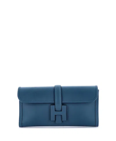 Pre-owned Pre-owned Hermes  Hermes 29 Jige Elan Clutch Swift In Blue
