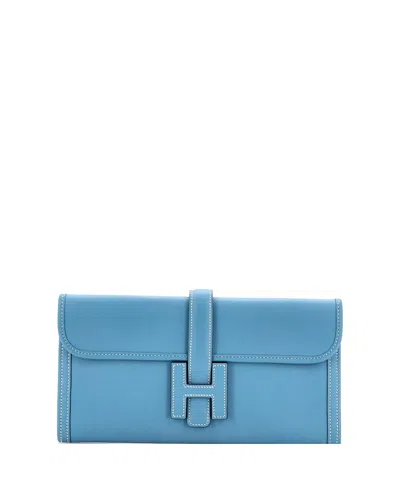Pre-owned Pre-owned Hermes  Hermes 29 Jige Elan Clutch Swift In Blue