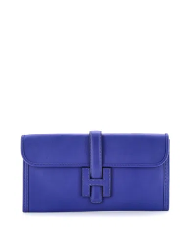 Pre-owned Pre-owned Hermes  Hermes 29 Jige Elan Clutch Swift In Blue