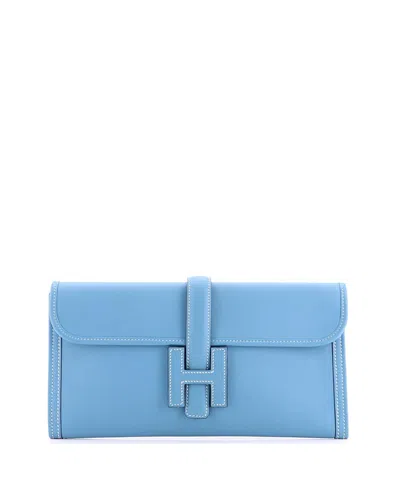Pre-owned Pre-owned Hermes  Hermes 29 Jige Elan Clutch Swift In Blue