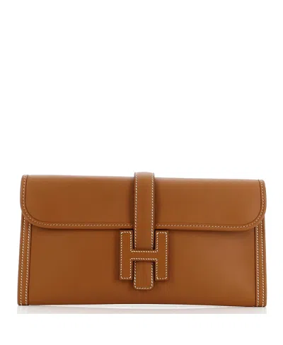 Pre-owned Hermes  Hermes 29 Jige Elan Clutch Swift In Brown