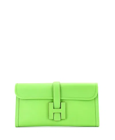 Pre-owned Pre-owned Hermes  Hermes 29 Jige Elan Clutch Swift In Green