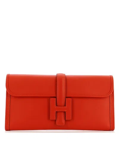 Pre-owned Pre-owned Hermes  Hermes 29 Jige Elan Clutch Swift In Orange