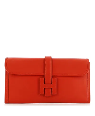 Pre-owned Pre-owned Hermes  Hermes 29 Jige Elan Clutch Swift In Orange