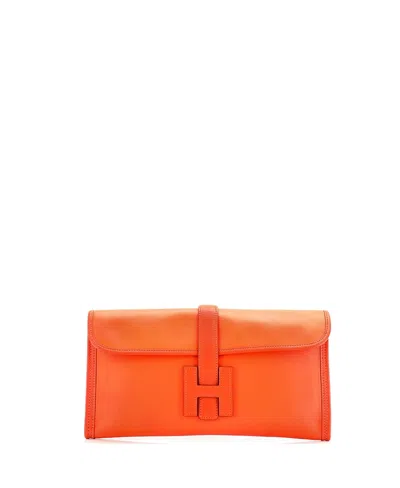 Pre-owned Pre-owned Hermes  Hermes 29 Jige Elan Clutch Swift In Orange
