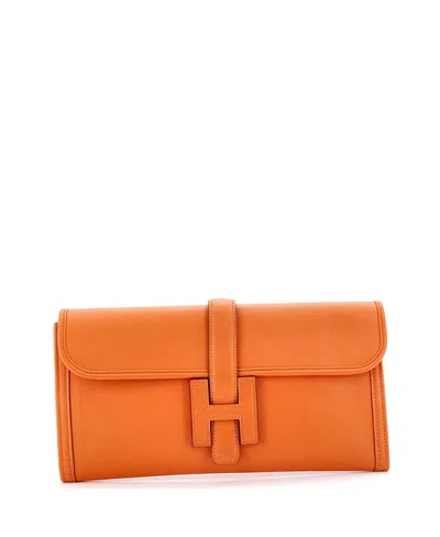 Pre-owned Pre-owned Hermes  Hermes 29 Jige Elan Clutch Swift In Orange