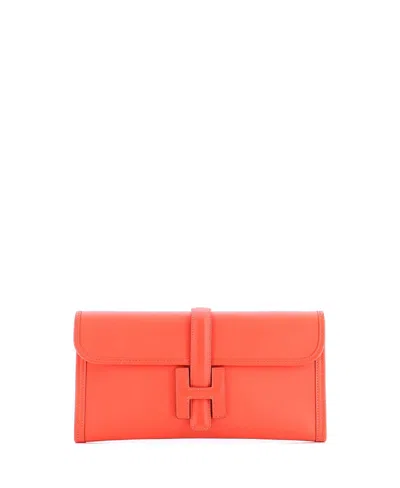 Pre-owned Pre-owned Hermes  Hermes 29 Jige Elan Clutch Swift In Orange