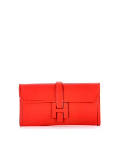 Pre-owned Pre-owned Hermes  Hermes 29 Jige Elan Clutch Swift In Orange