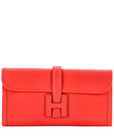 Pre-owned Pre-owned Hermes  Hermes 29 Jige Elan Clutch Swift In Red