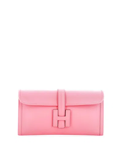 Pre-owned Pre-owned Hermes  Hermes 29 Jige Elan Clutch Verso Evercolor In Pink