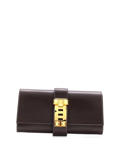 Pre-owned Pre-owned Hermes  Hermes 29 Medor Clutch Box Calf In Brown